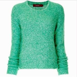 Sies Marjan “Courtney” Tinsel Jumper Sweater sparkly Seafoam jade green metallic